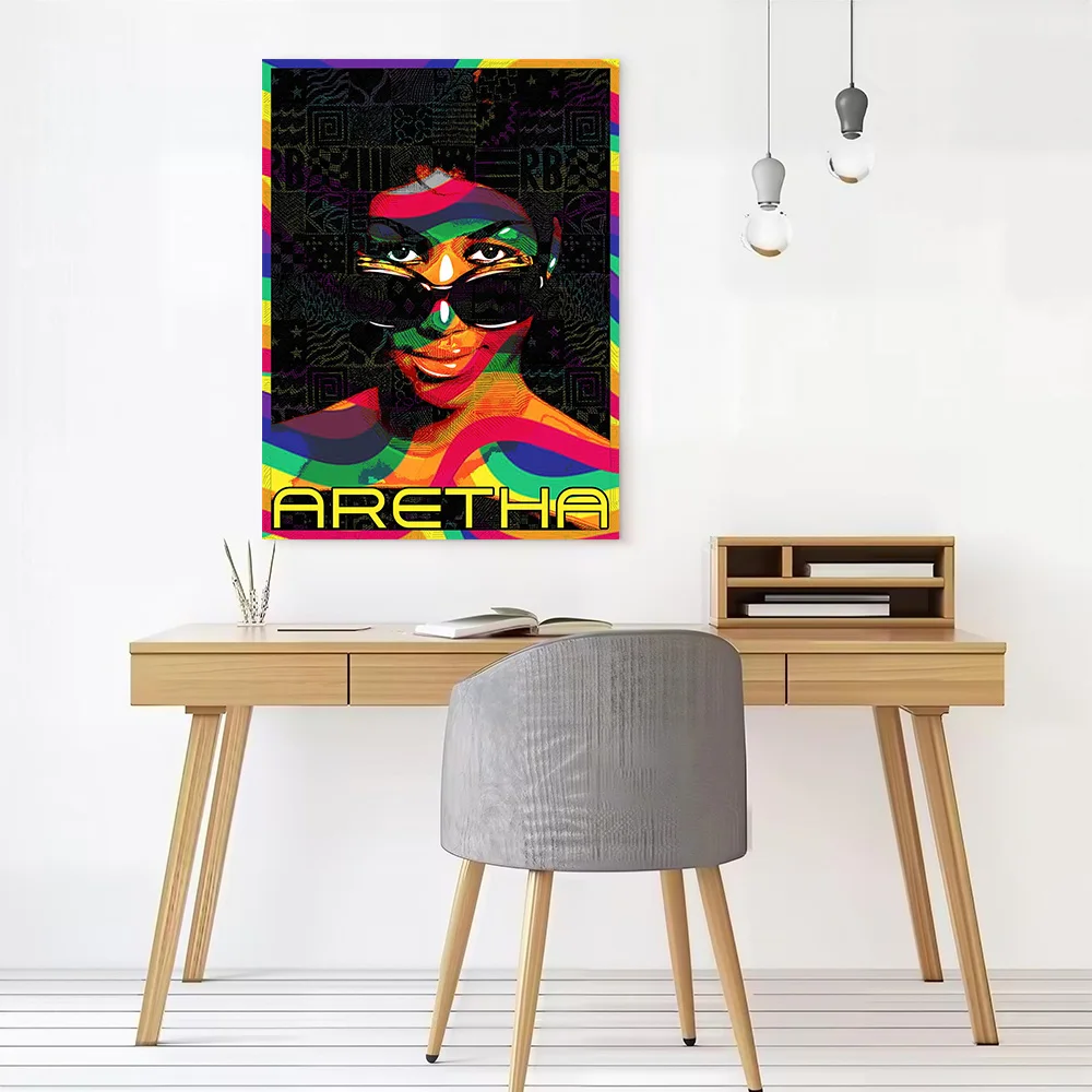 Aretha Franklin Canvas Print Perfect Gift for Fans Lovers Personalized Wall Art Poster for Room Decorations Home Decor Ornaments