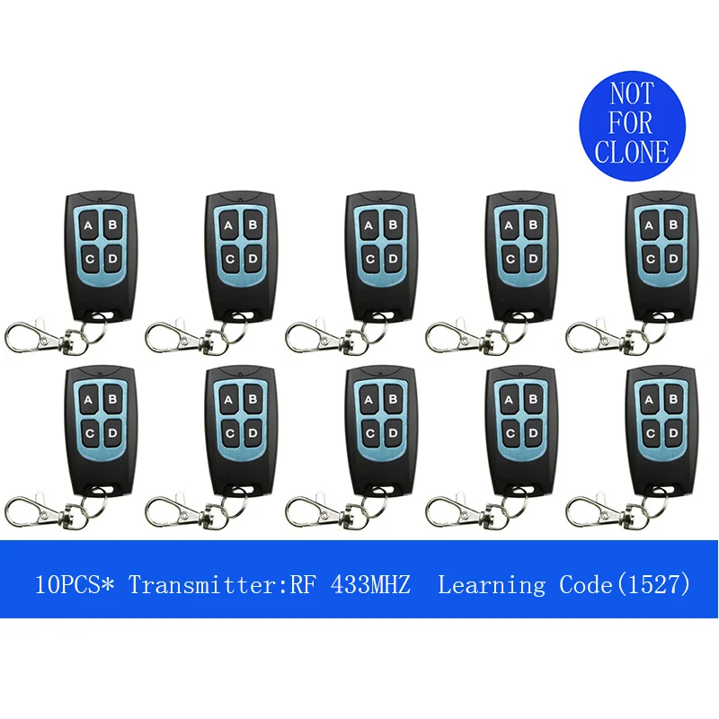 

Universal Wireless 1 2 4 Buttons 433MHz RF Transmitter Remote Control For Gate Garage Door Opener Learning Code Key Fob DIY