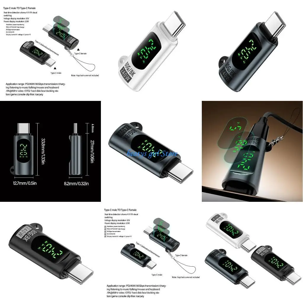 

C7AB High Speed Type C Adapter 240W Charging And 8K Video Output For Phone And Laptop