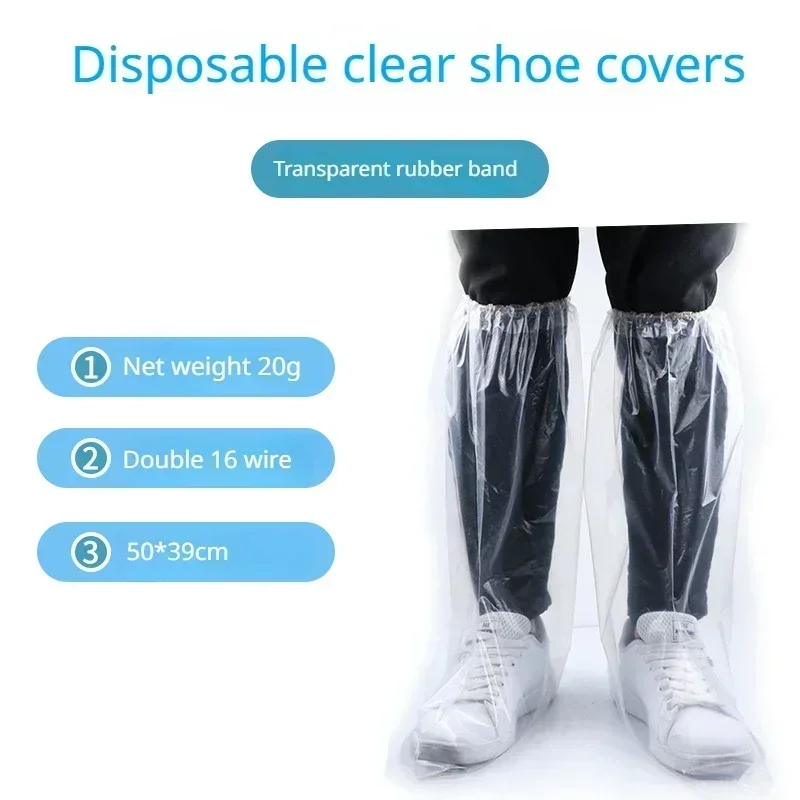 1 pair Disposable PE Plastic Waterproof Shoe Cover Protective Shoe Covers Wholesale Rain Shoe Cover  Rain Boot Cover Waterproof