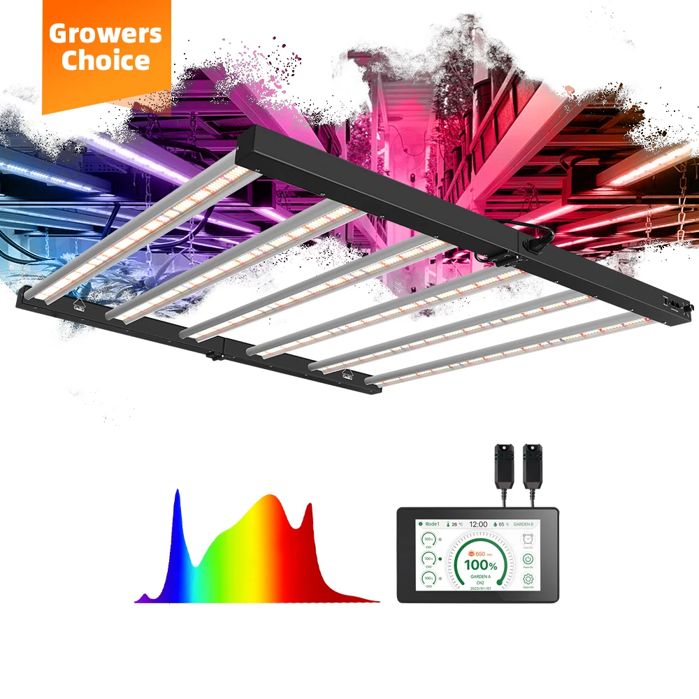 2024 New ROI-E720 Folding Dimmable 6 8 Bars 720W 1000W UV IR Full Spectrum LED Commercial Grow Light For Indoor Growth