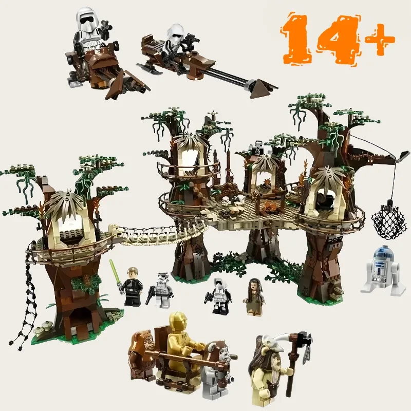 متوفر 1990 قطعة حرب خطة النجوم Ewok قرية ألعاب مكعبات البناء الطوب للأطفال متوافق مع 10236 هدية الكريسماس