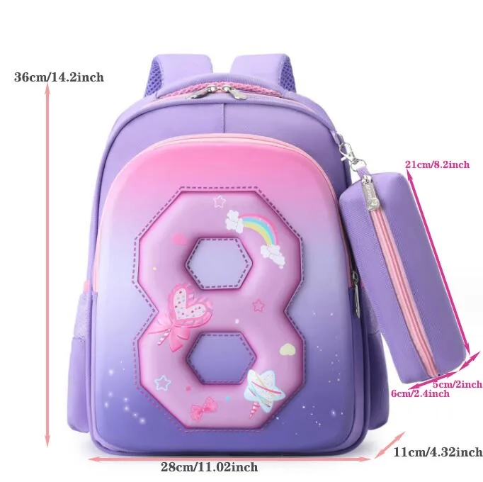 Children School Bags New 3D Digital Colorful Contrasting Kid Backpack Boys Girls Knapsack Kids Satchel Schoolbag Mochila Escolar