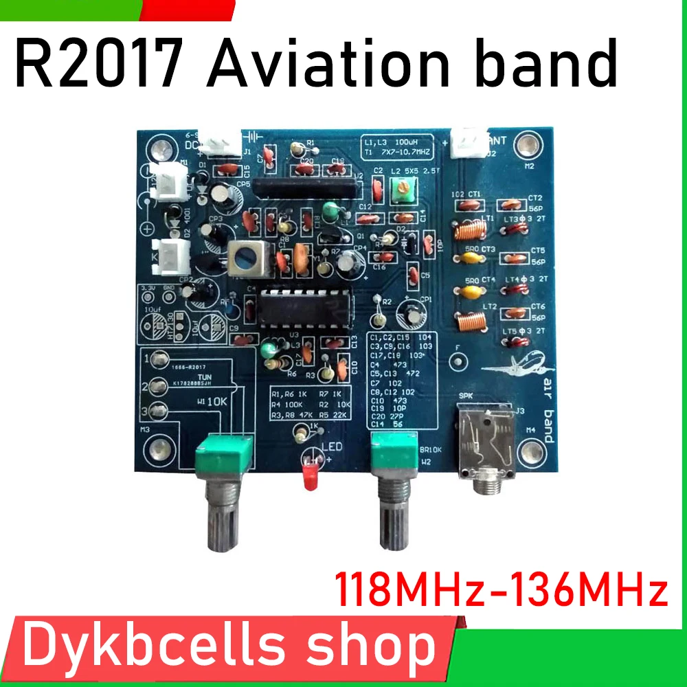 R2017 Aviation Band Receiver AM Radio 118M-136MHz DIY KITS FOR VHF Antenna / Aircraft Tower Call