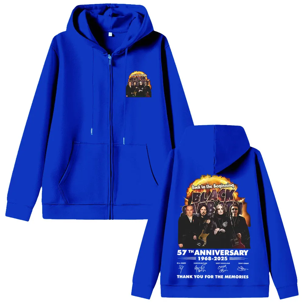 Rock Band Black Sabbath Ozzy Osbourne Back To The Beginning Thank You for The Memories Zipper Hoodie Men Heavy Metal Zip Up Coat