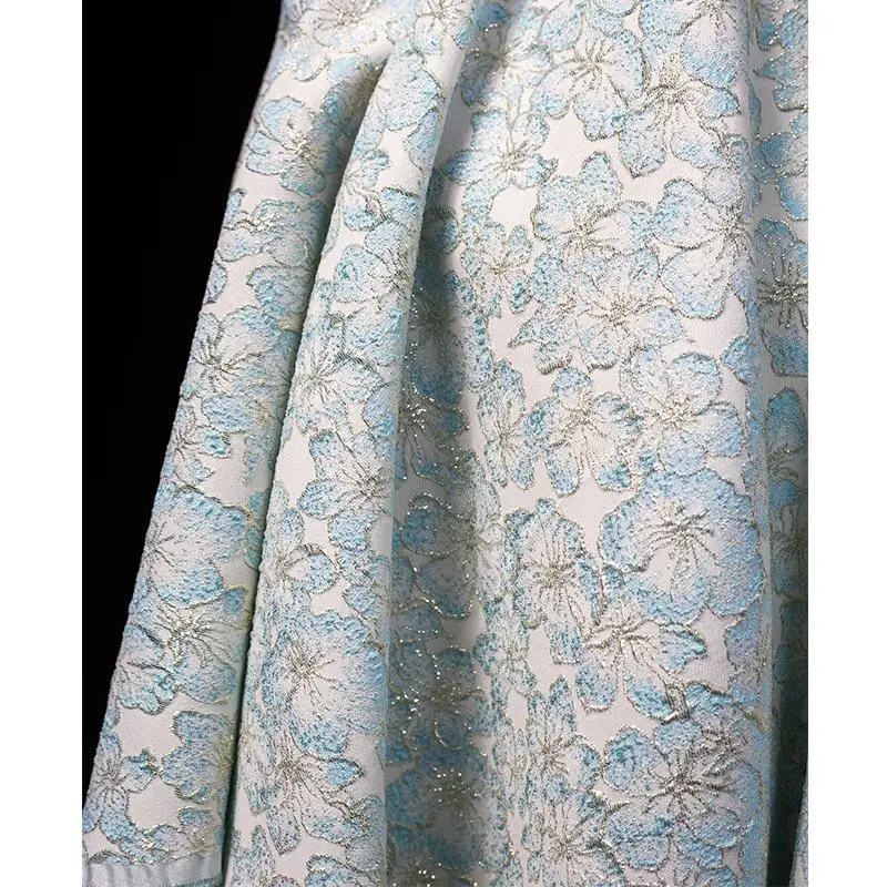 

Металлическая проволока Картина маслом Цветок Жаккардовая ткань Платье Юбка Модная одежда Дизайнерские ткани для шитья своими руками Ткань