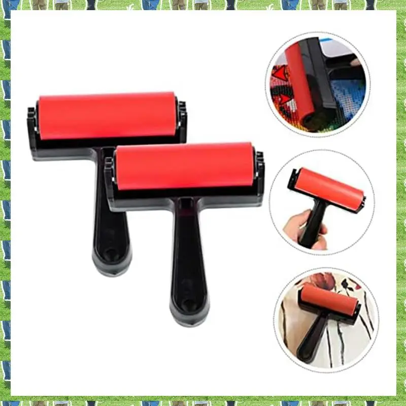 

FTS 10 Pieces Roller Mini Tool Hand Tool Print Roller Hard Rubber Applicator DIY Process Brush Hand Rubber Roller
