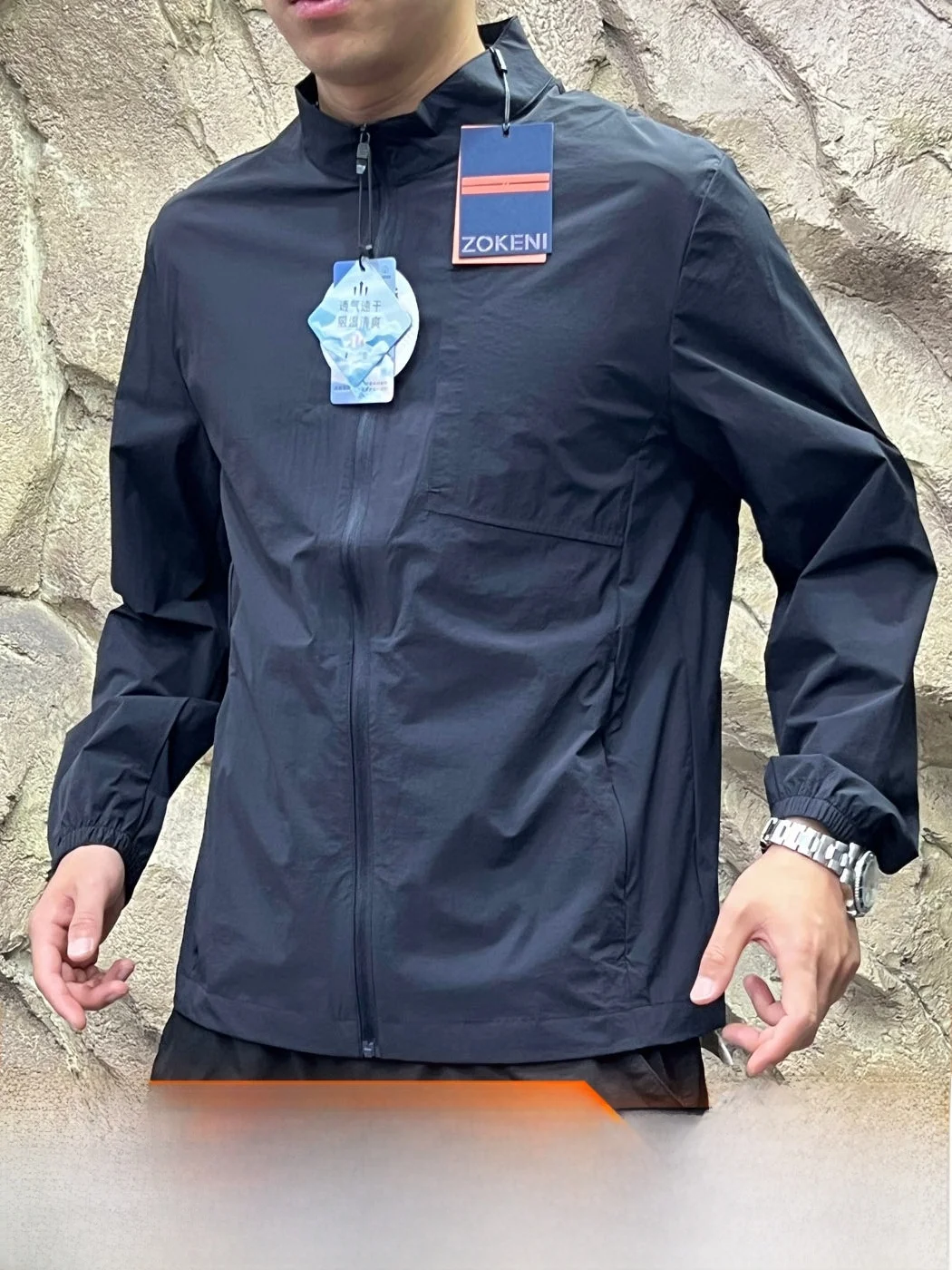 High-End Sealed Function Casual 3D Tailored Stand Collar Jacket Quick Dry Breathable Spring Summer Unisex Zipper Closure Coat