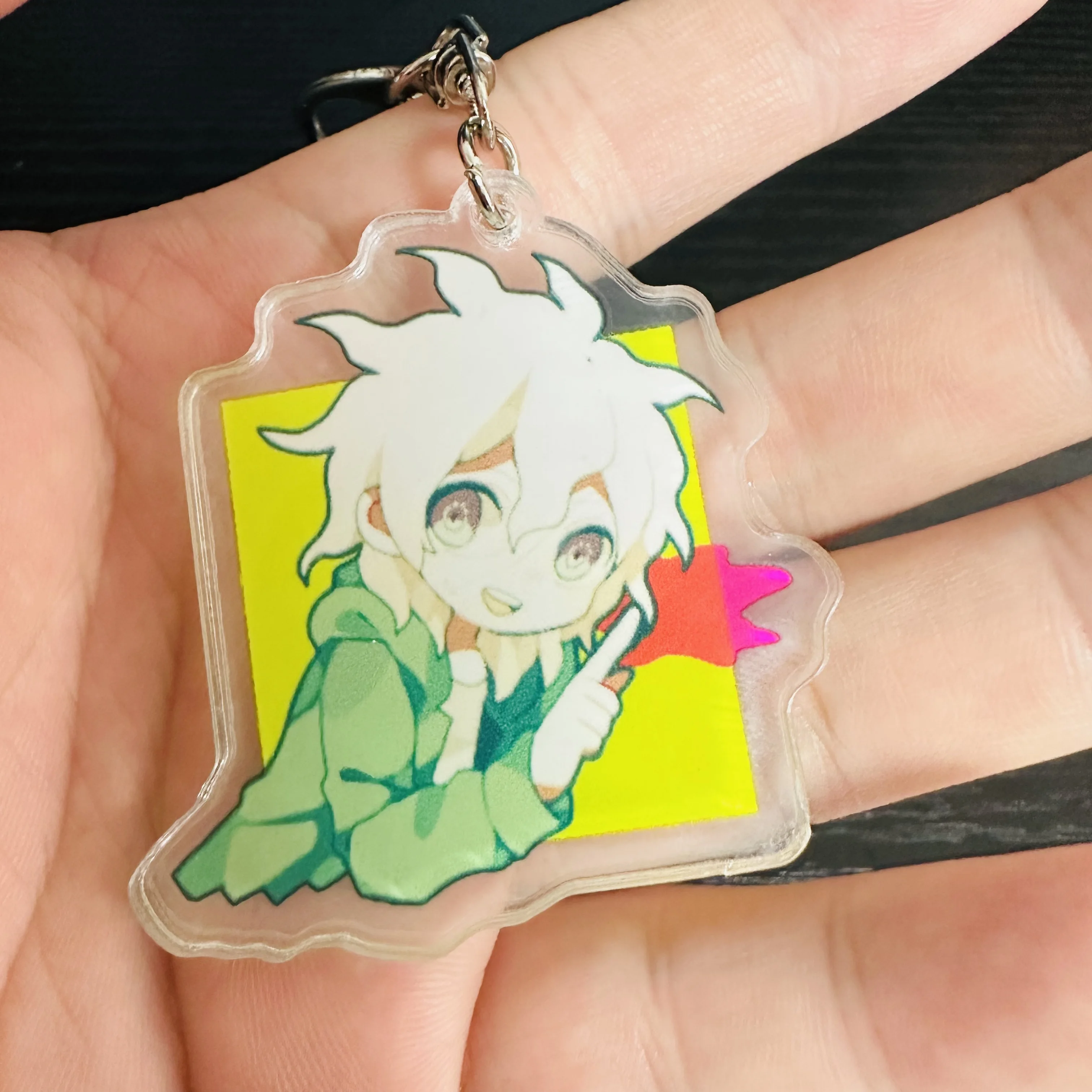 Anime Danganronpa Figures Naegi Makoto Nagito Komaeda Kirigiri Kyouko Cosplay Acrylic Key Chain Kawaii Bag Accessories Key Ring