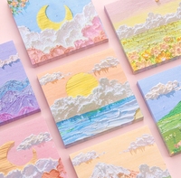 80 sheets/pack Landscape Oil Paintings Memo Pad Sticky Notes Memo Notebook Stationery School Supplies Stationery