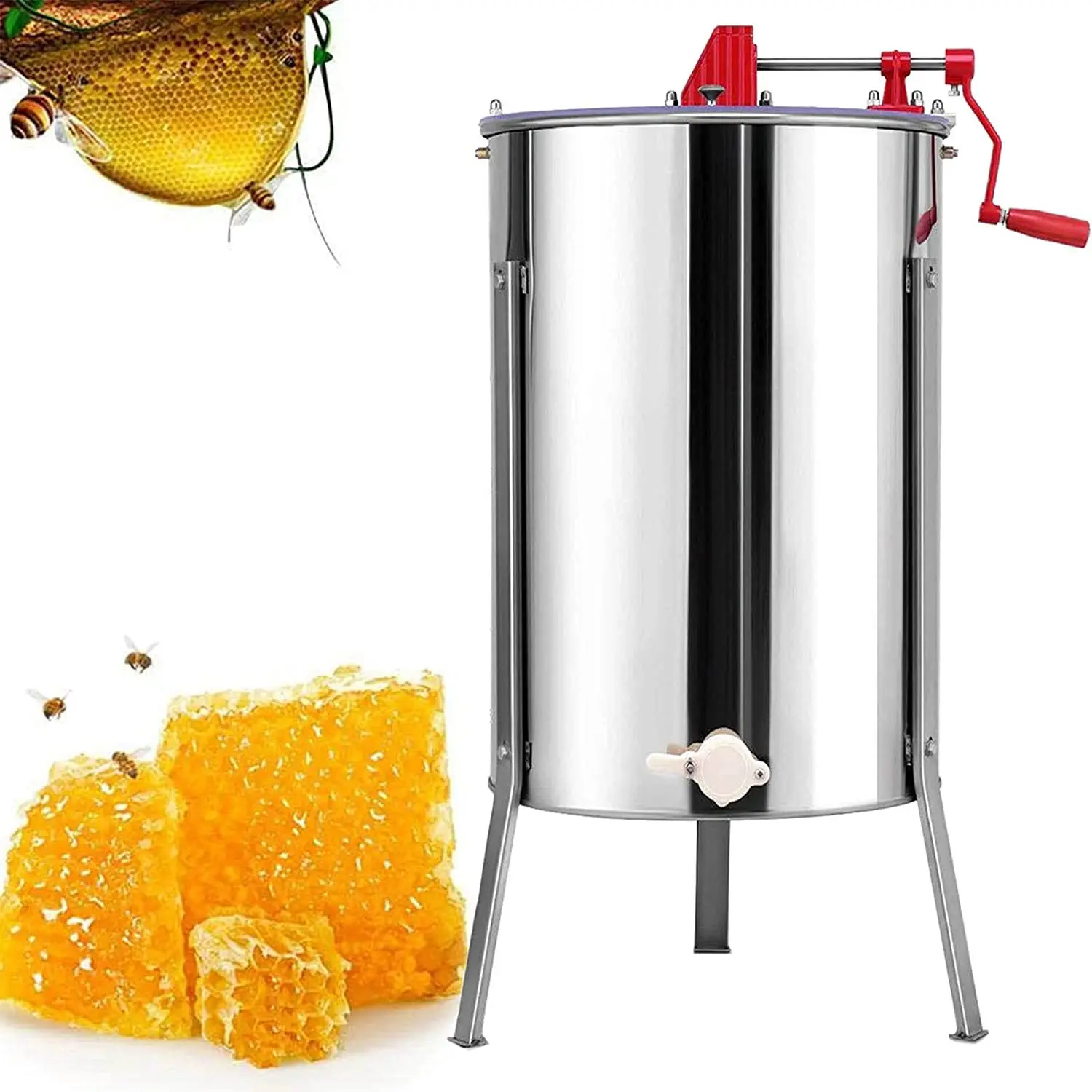 Manual Honey Extractor Reversible Stainless Steel Centrifuge Processing Machine