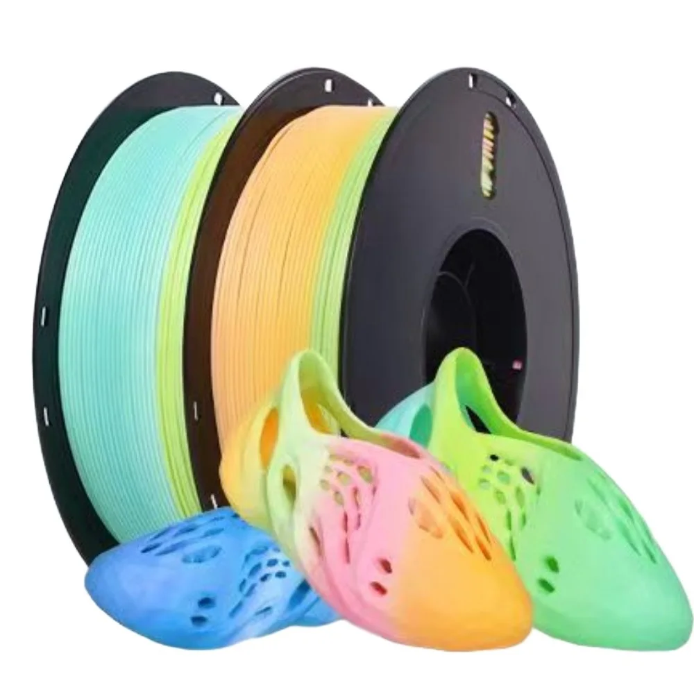 Flexible TPU Filament 1.75mm 1kg/500g/250g/200g Rainbow Color Change Filament TPU 3D Printer TPU Fexible Soft 95A Filament Green