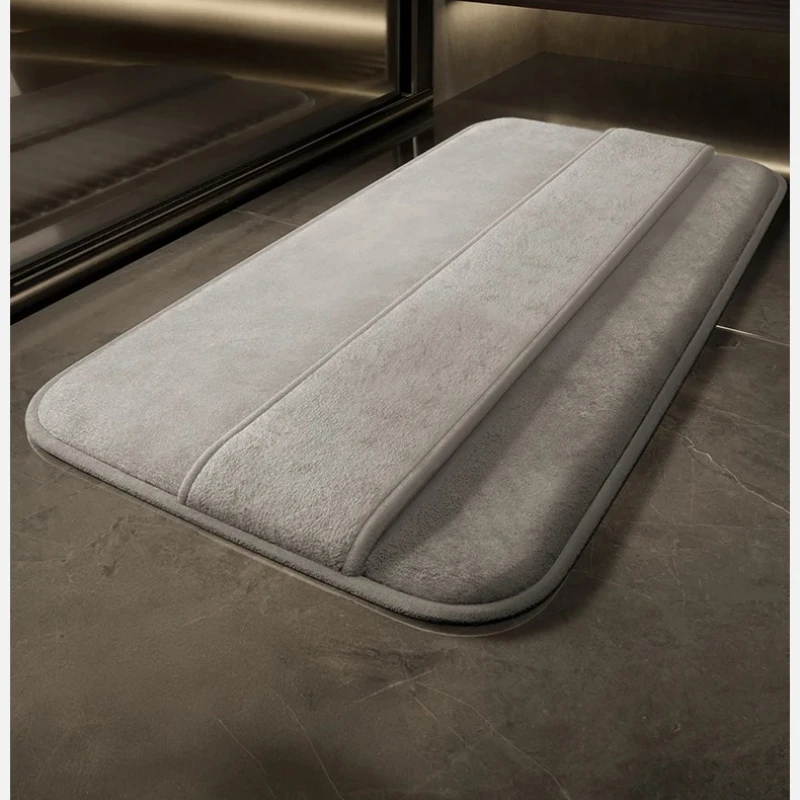 Memory Foam Bath Mat-Super Absorbent Non-Slip Floor Mat for Bathroom Thick Soft Shower Rug with Quick Dry, Anti-Fatigue Foot Pad