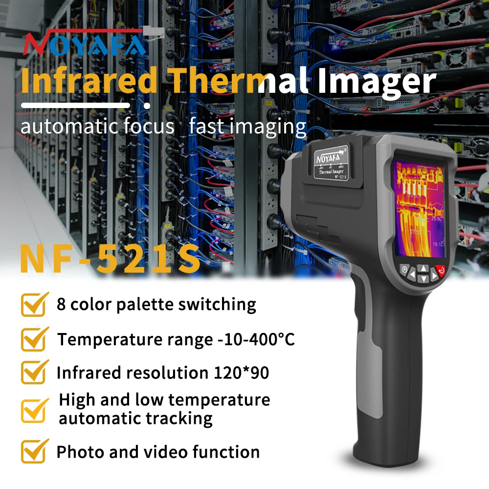 NOYAFA NF-521S termocamera HD Digital Night Vision termometro a infrarossi termocamera portatile ad alta definizione