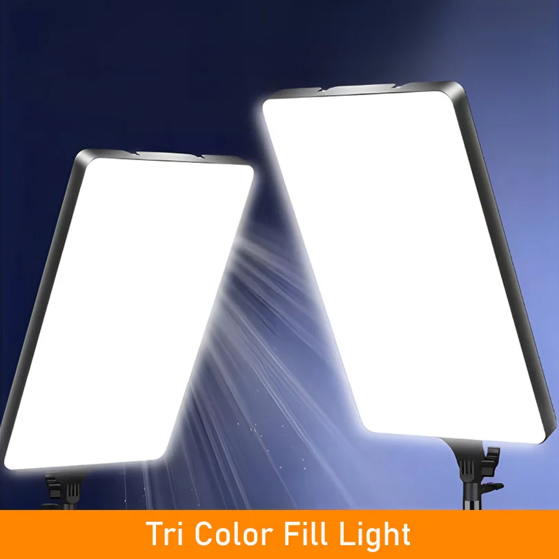 19\'\' LED Video Light 110V-220V 50W Photography Selfie Dimmable Panel Lighting Photo Studio Live Stream Fill LampTripod Stand