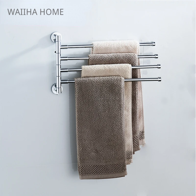 

Metal Towel Bar Rotating Towel Rack Bathroom Kitchen Wall-mounted Towel Polished Rack Holder