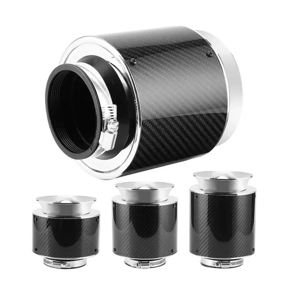 

3-дюймовый 76-миллиметровый воздушный фильтр для автомобиля, универсальный автомобильный очиститель с высоким расходом, высокопроизводительный угольный чехол для впуска холодного воздуха, спортивный фильтр S M L