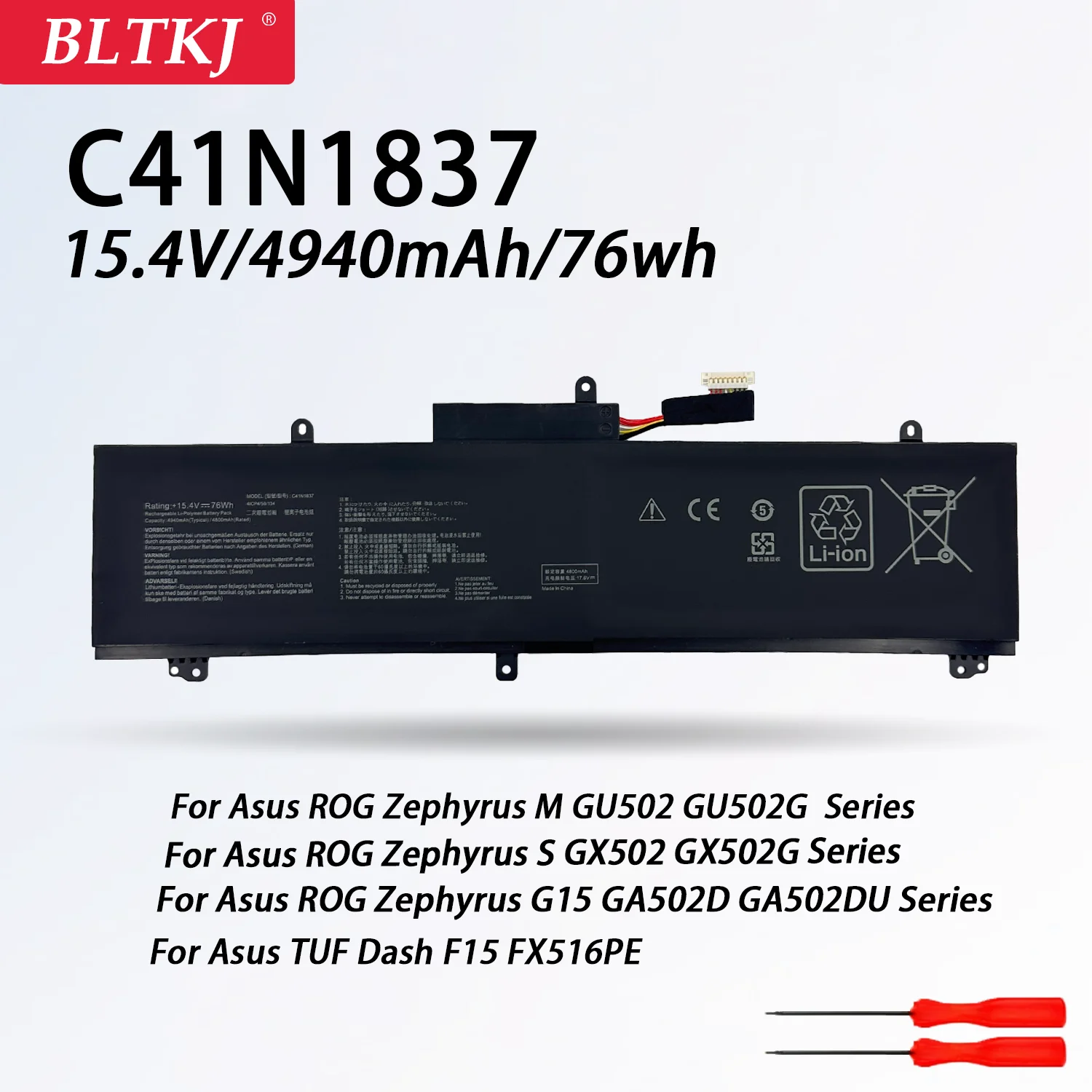 NEW C41N1837 Laptop Battery For ASUS GU502GU GU502GV GU532GU GX502GV GX502 GWGA502 GA502 GA502D GS502G AIR 2021 FX516P