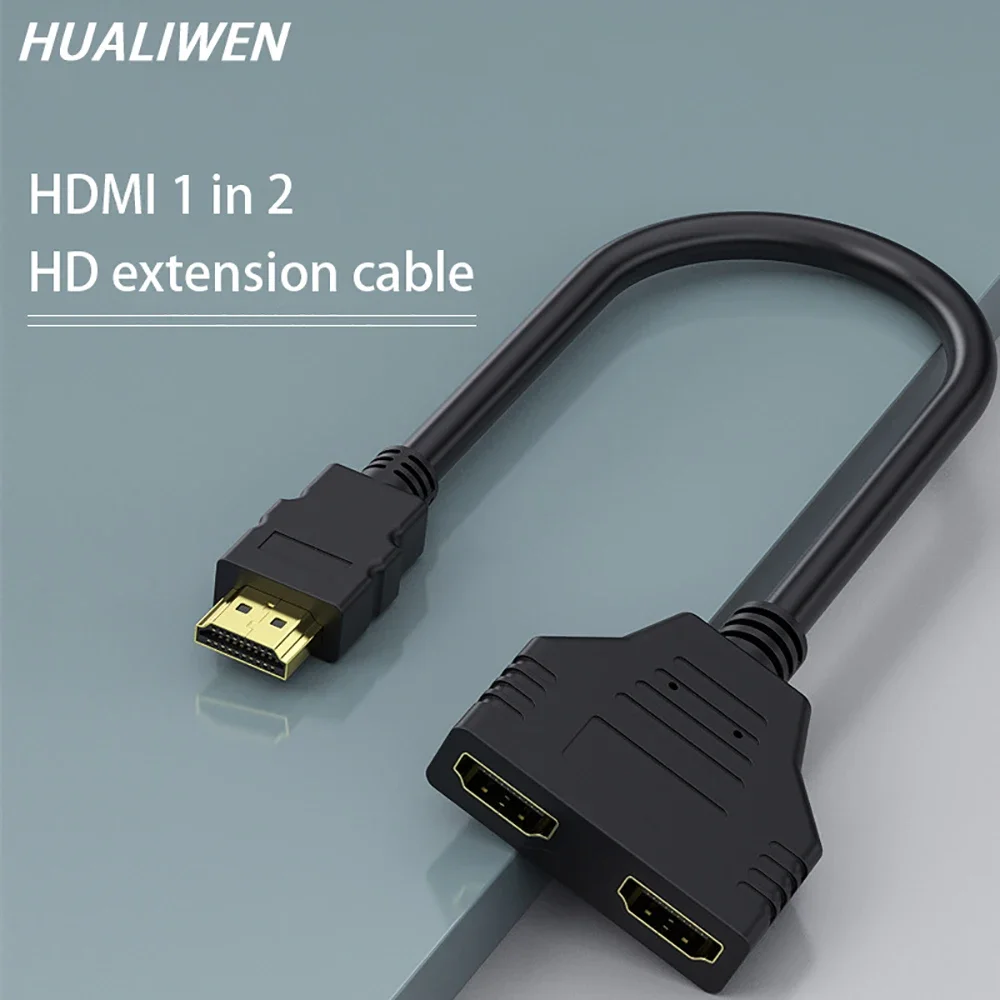 Divisor HDMI 4K 1 Entrada 2 Salidas, Adaptador 2.0 Macho a Doble Hembra, Cable en Y para Laptop, TV, Monitor, Xbox, PS4, UHD 1080P 3D