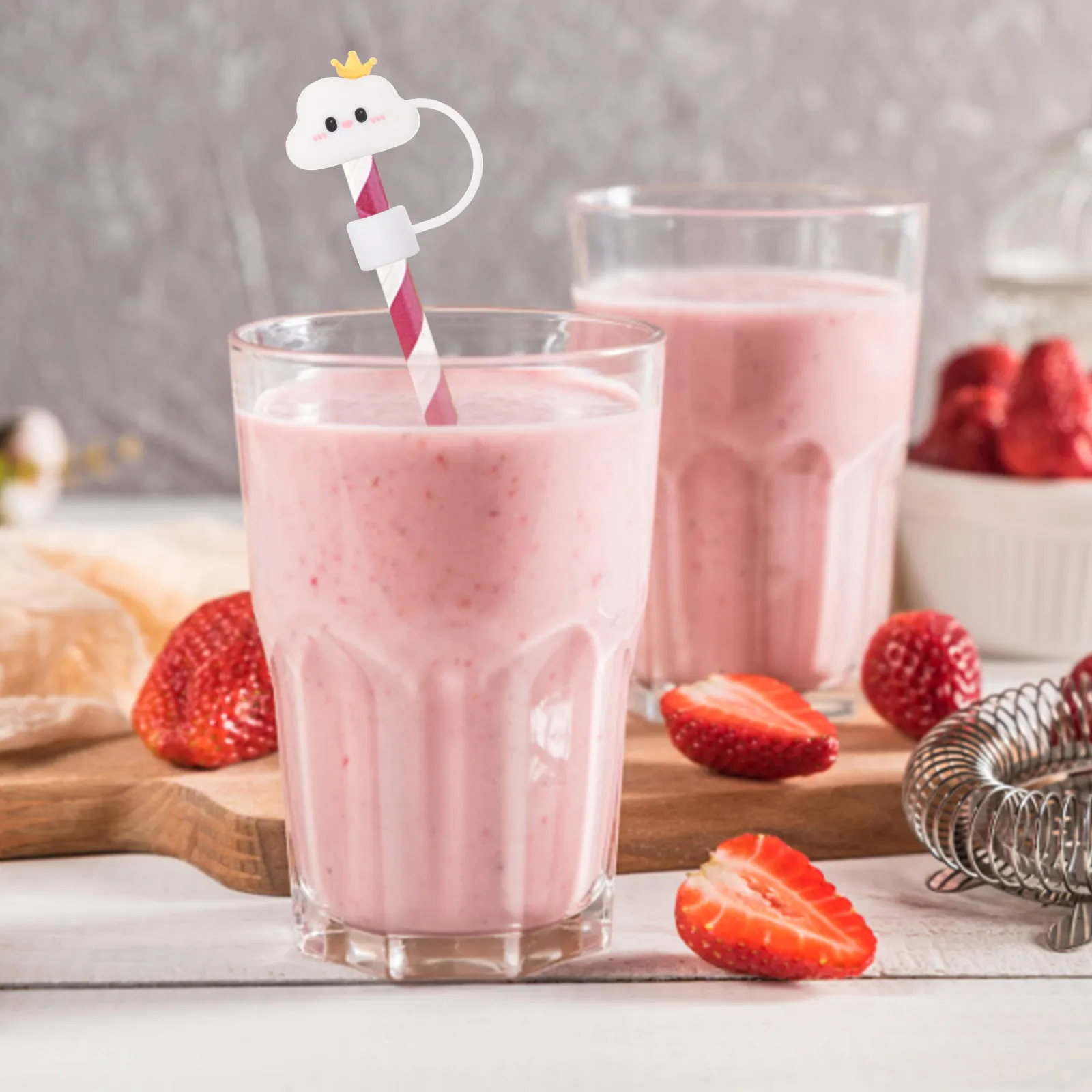 

Cloud Shaped Reusable Silicone Straw Caps 10Mm Hole Protective Drink Straw Covers for Tumblers Cute Fun Stopper Lid Topper