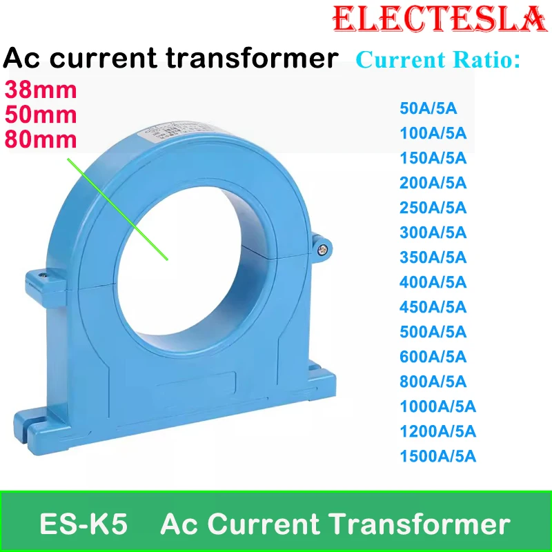 

Трансформатор тока с раздельным сердечником, ES-K5 100A/5A 150A/5A 350A/5A AC CT зажим на частотном трансформаторе тока 50 Гц