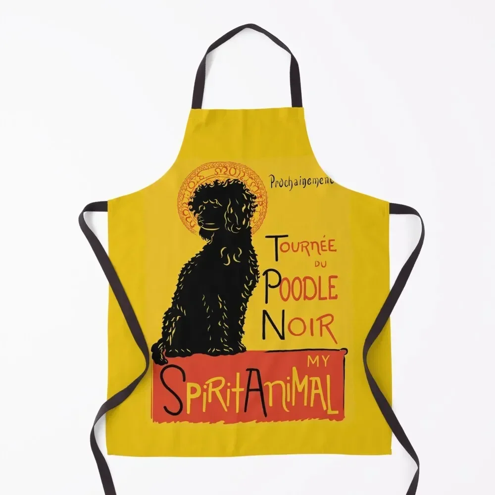 Cute Giant Standard Poodle Dog Art French Poodle Gift Apron chef for man japanese woman Men's Kitchen Apron