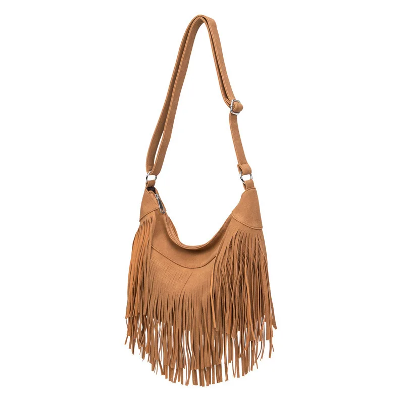 Vintage Bohemian Long Tassel Crossbody Bag Large Capacity Hippie Gypsy High Quality Shoulder Bag Travel Vacation Beach Bag