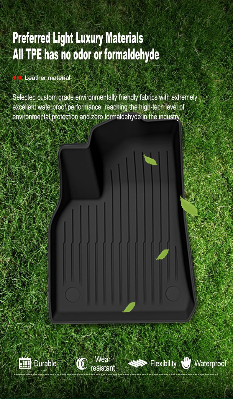 Komplettes Set TPE-Autofußmatten für Tesla Model Y Standard 2025 2026 Allwetter Wasserdicht Rutschfest Kofferraummatte Auto-Zubehör – Detail 2
