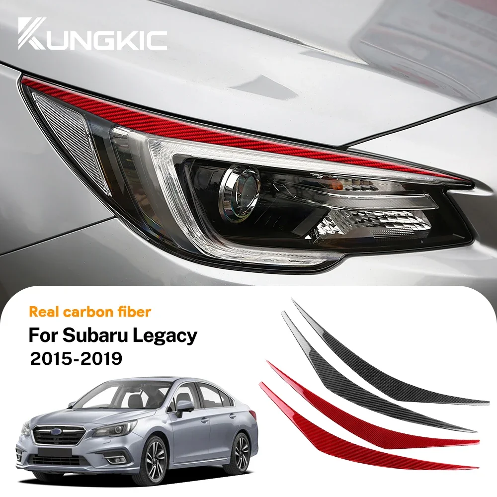 Car Headlight Eyebrow Strip Trim Real Soft Carbon Fiber Sticker For Subaru Legacy Outback 2015 2016 2017 2018 2019 LHD RHD