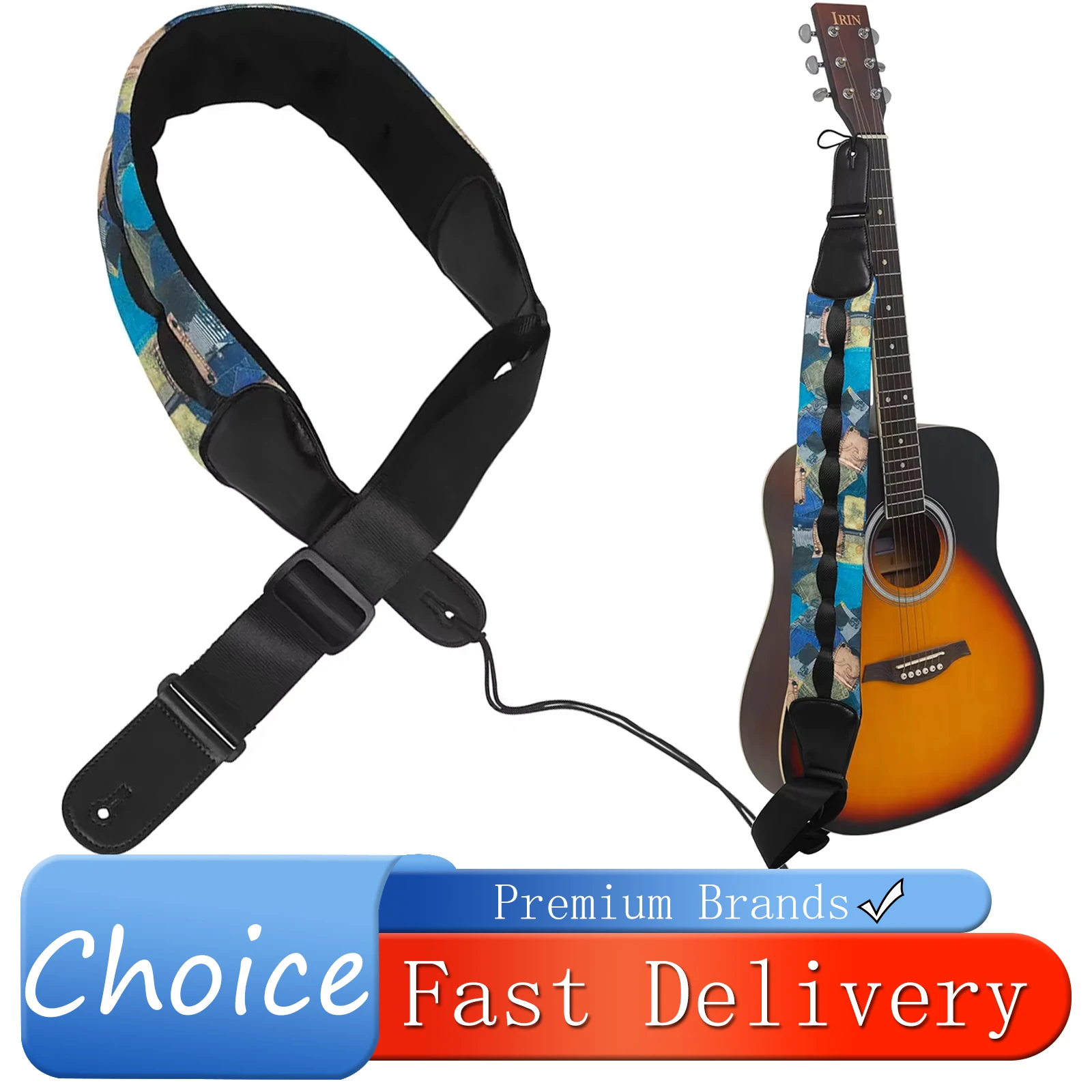 IRIN Guitar Strap Adjustable Acoustic Electric Guitar Belt Straps Widening and Thickening Cotton Strap Bass Guitar Accessories