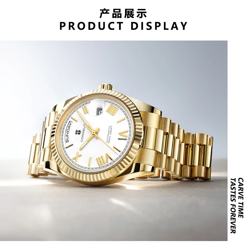 Corgeut Automatic Mechanical Men's Watch - 39/36mm Japanese Movement Sapphire Date (with Magnifier) - Men's Watch Custom Logo