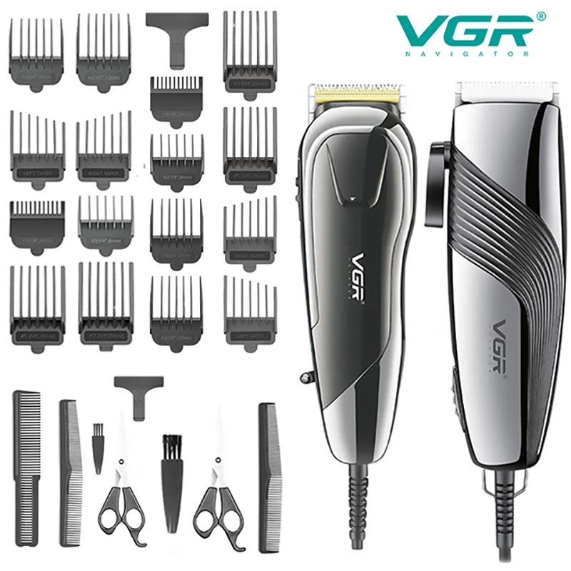 

VGR Hair Clipper Professional Hair Cutting Machine Adjustable Barber Electric Hair Trimmer Wired Haircut Clipper for Men V-127