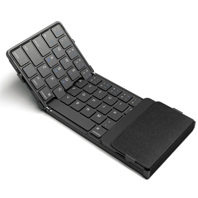POP-lFaltbare Bluetooth-Tastatur, dreifach faltbare kabellose Tastatur mit Touchpad, wiederaufladbare Tastatur für Windows IOS