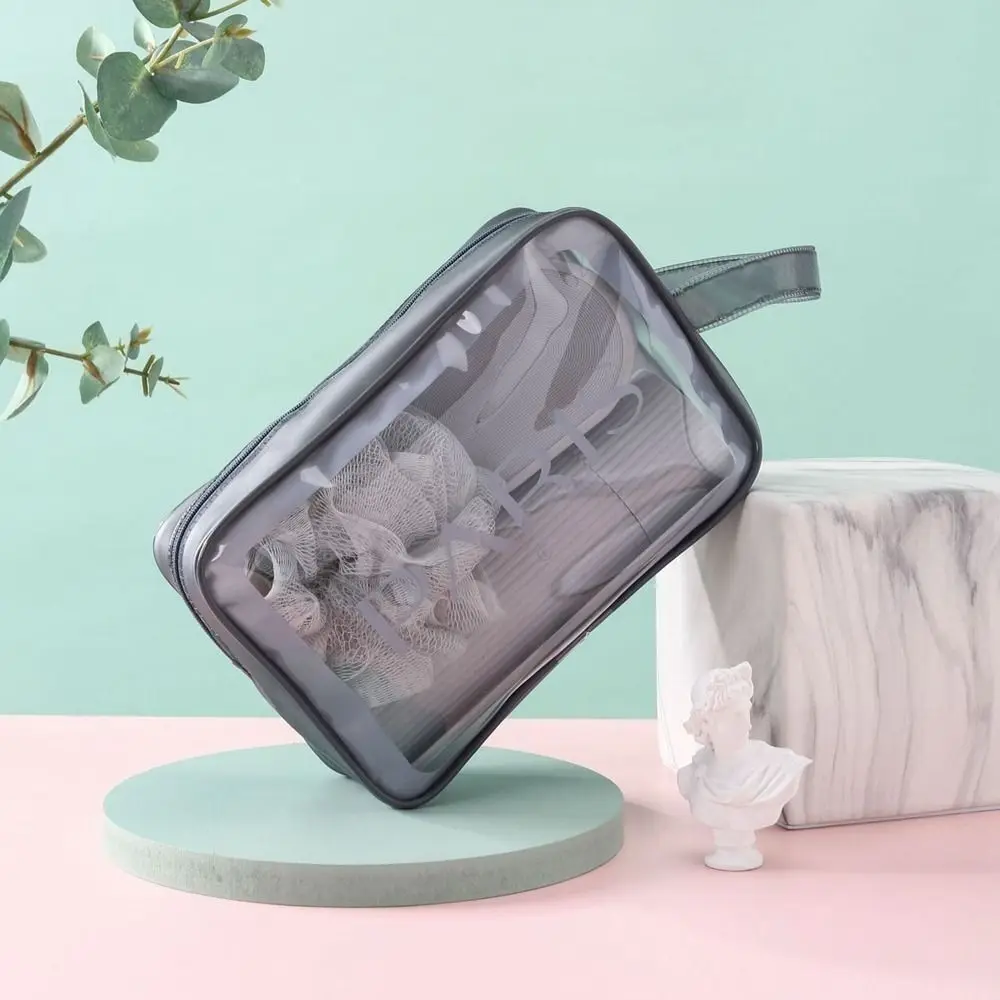 Borsa cosmetica in PVC borsa per il trucco impermeabile trasparente portatile borsa per il bagno di grande capacità