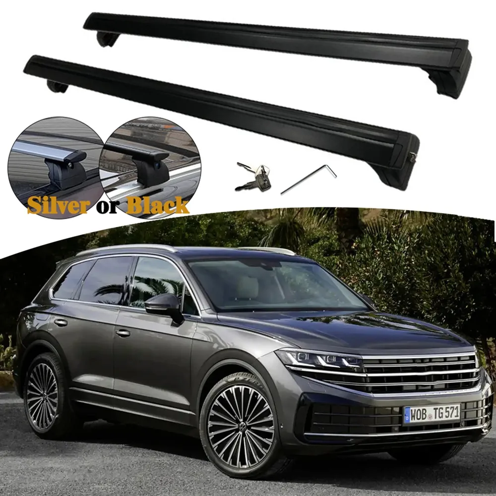 2PCS Aluminum Ajustable Crossbar Fit for Volkswagen Touareg 2019-2025 Cross Bar Flush Roof Rack Luggage Cargo Carrier Lockable