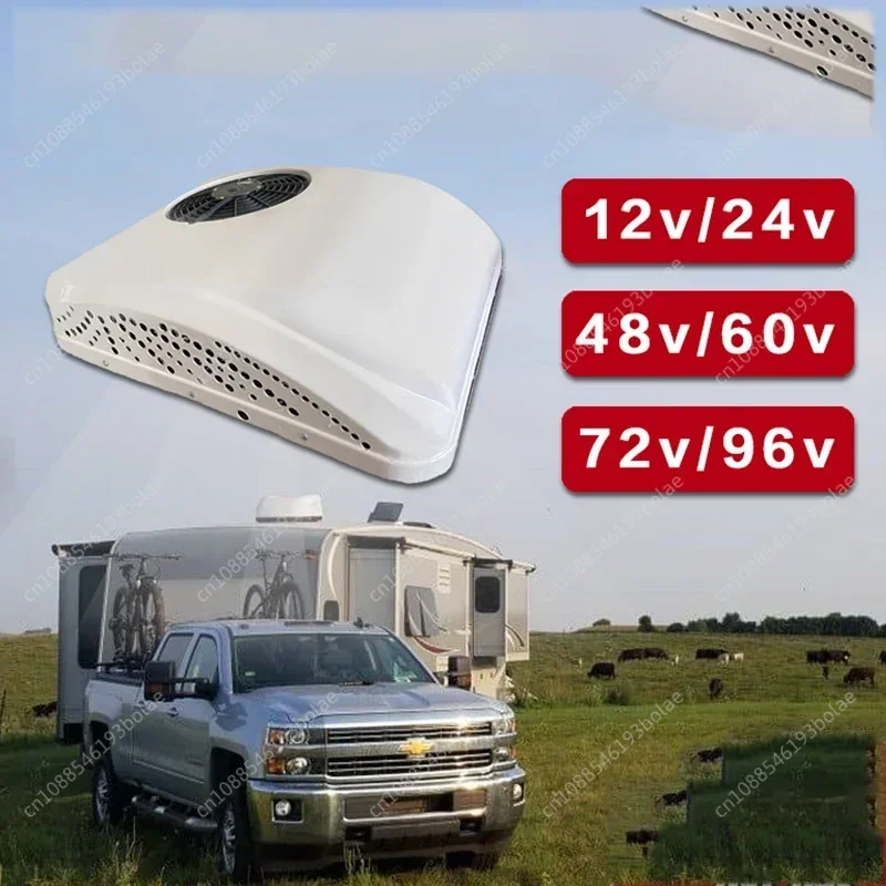 Electric Car Roof Air Conditioner Portable Integrated Cooling And Heating Machine 12/24/48/60/72v Suitable For Rv Campers Trucks