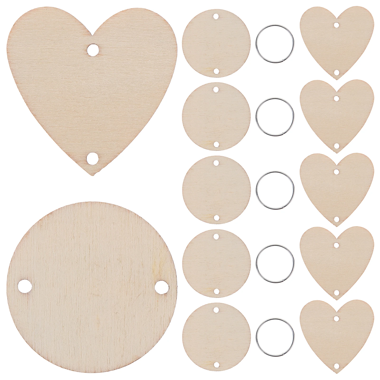 

120pcs Wooden Calendar Accessories Round Love Slices Iron Loops Craft DIY Wall Decor Birthday Wooden Board Calendar Reminder