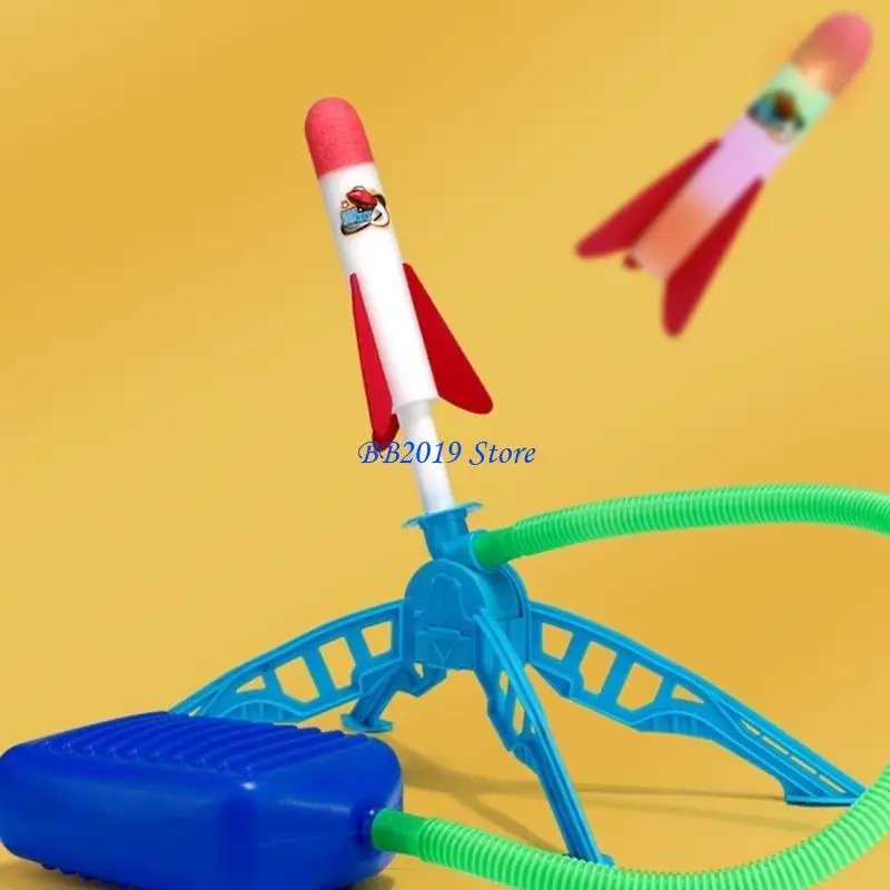 Q0KB dzieci rakiety powietrzne na świeżym powietrzu strzelanie stopami zabawka gąbka szybuje rakiety skok sportowa gra na dla