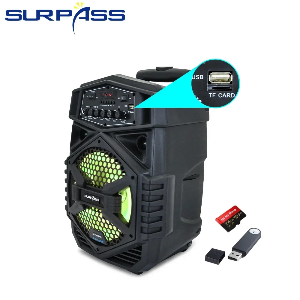 Мощные Bluetooth-колонки для аудитории Портативный динамик Караоке-машина Батарея Громкая звуковая коробка Тележка AudioCenter MusicSupport FM