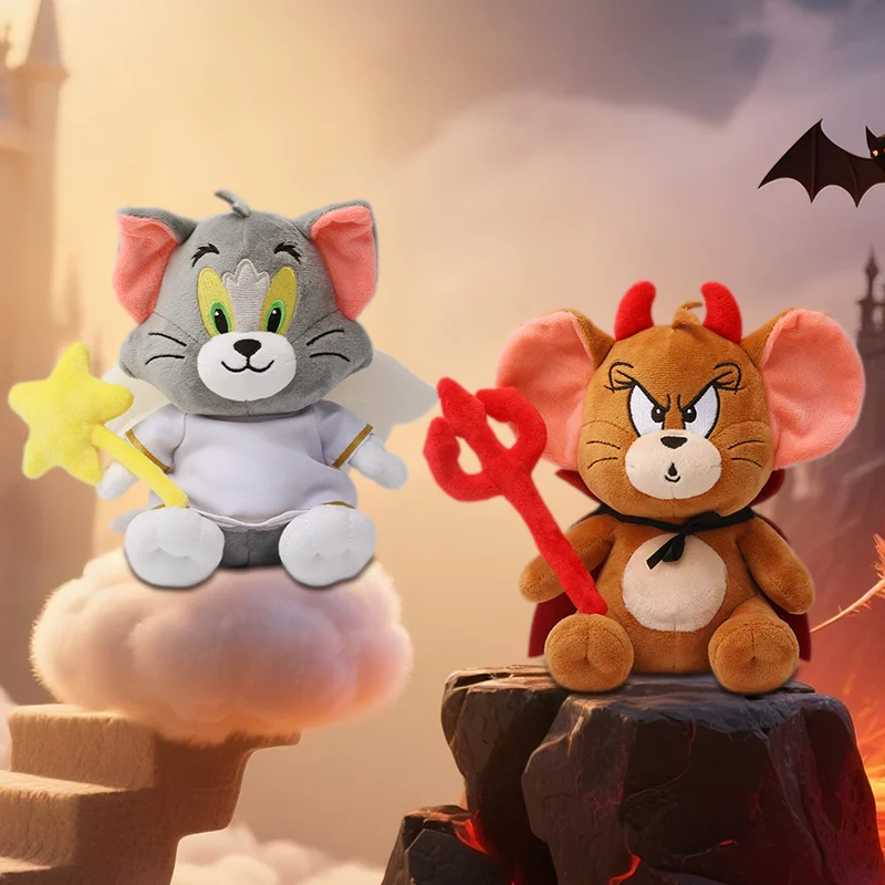 

Мягкая плюшевая игрушка Том и Джерри, 20 см, издание «Дьявол Джерри и Ангел Том», подарок на Хэллоуин, милый подарок для детей и фанатов