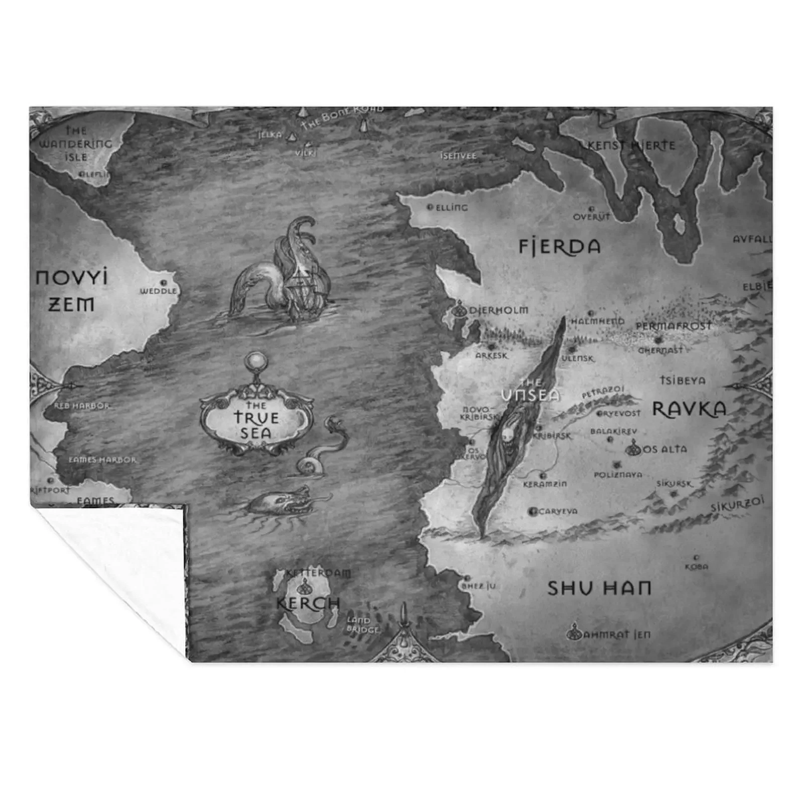 

The Grisha Trilogy Map Throw Blanket Fashion Sofas sofa bed Picnic Vintage Blankets