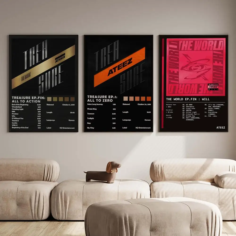 K-pop group A-ATEEZ Poster PP Wall Decor Posters Celebrity Music Art Prints Bedroom Office Gift