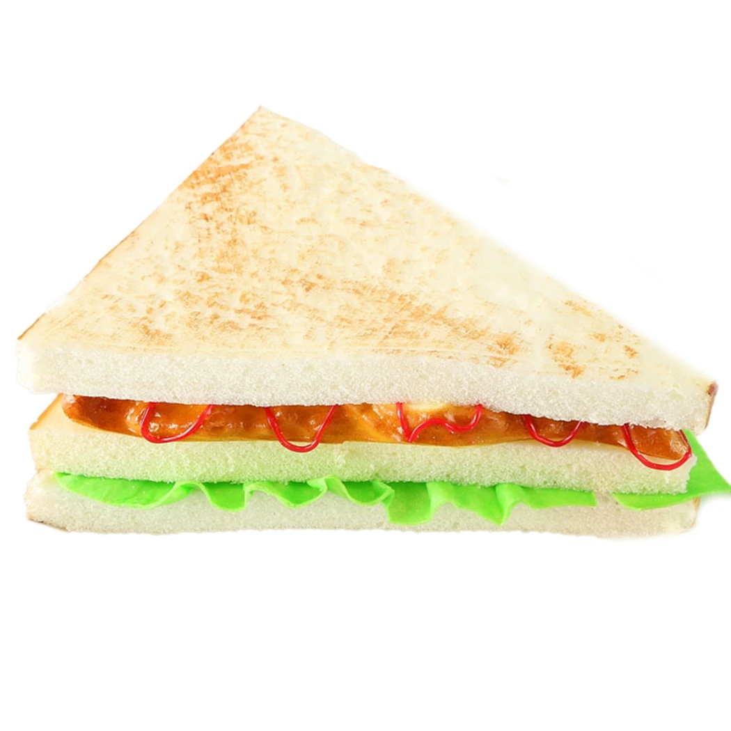 Realistic Sandwich Fake Food Props Newborn Photography Props Faux Simulation Toast Triangle Bag Artificial PU European Bread