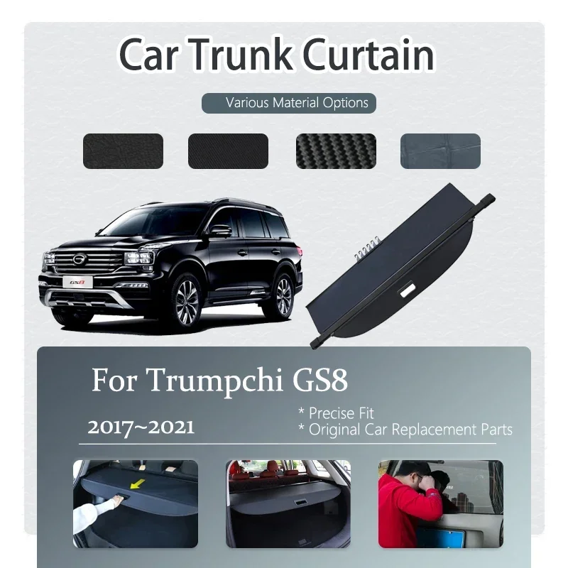 

Car Rear Trunk Curtain Cover For GAC Trumpchi GS8 MK1 2017~2021 Retractable Storage Trunk Rack Partition Shelter Car Accessories