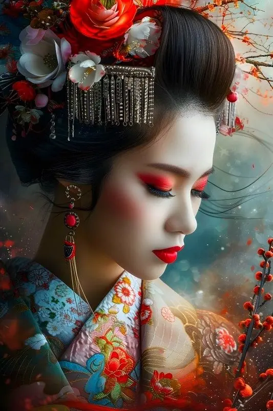 

Geisha Beauty AB Diamond Painting Kits Photo Art 5d Diy Full Square Round Mosaic Cross Stitch Embroidery Home Decor Gift