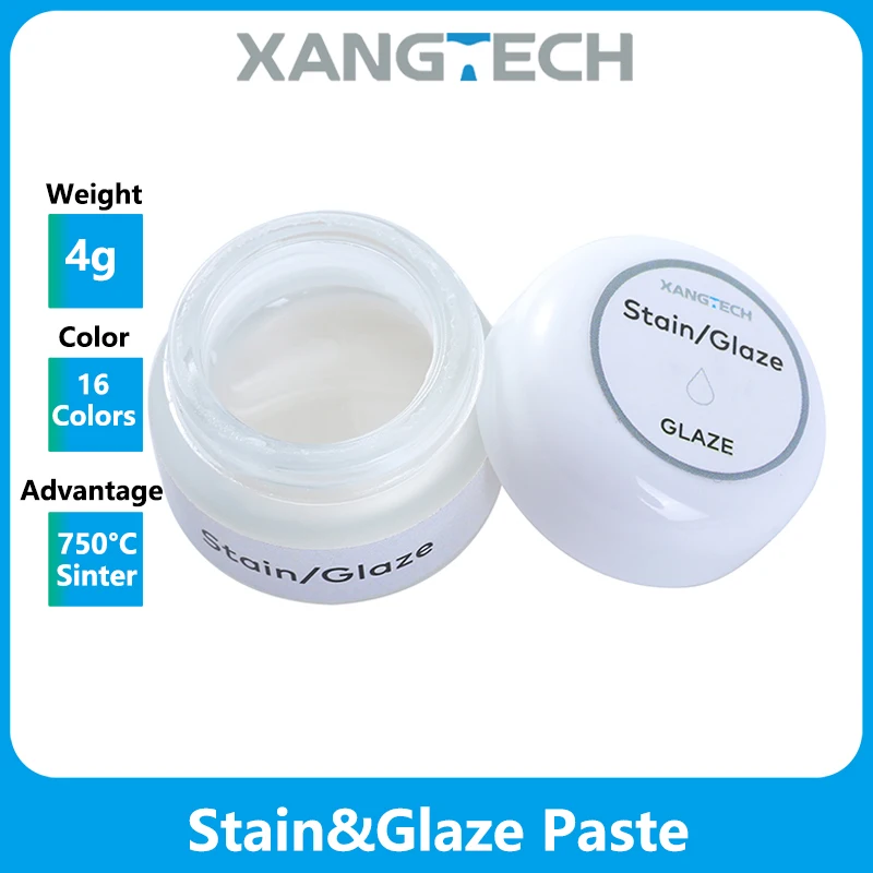 XANGTECH Dental Glaze Paste Glass Ceramic Stains Forming Liquid 16 Colors for Zirconia Block Lab Materials
