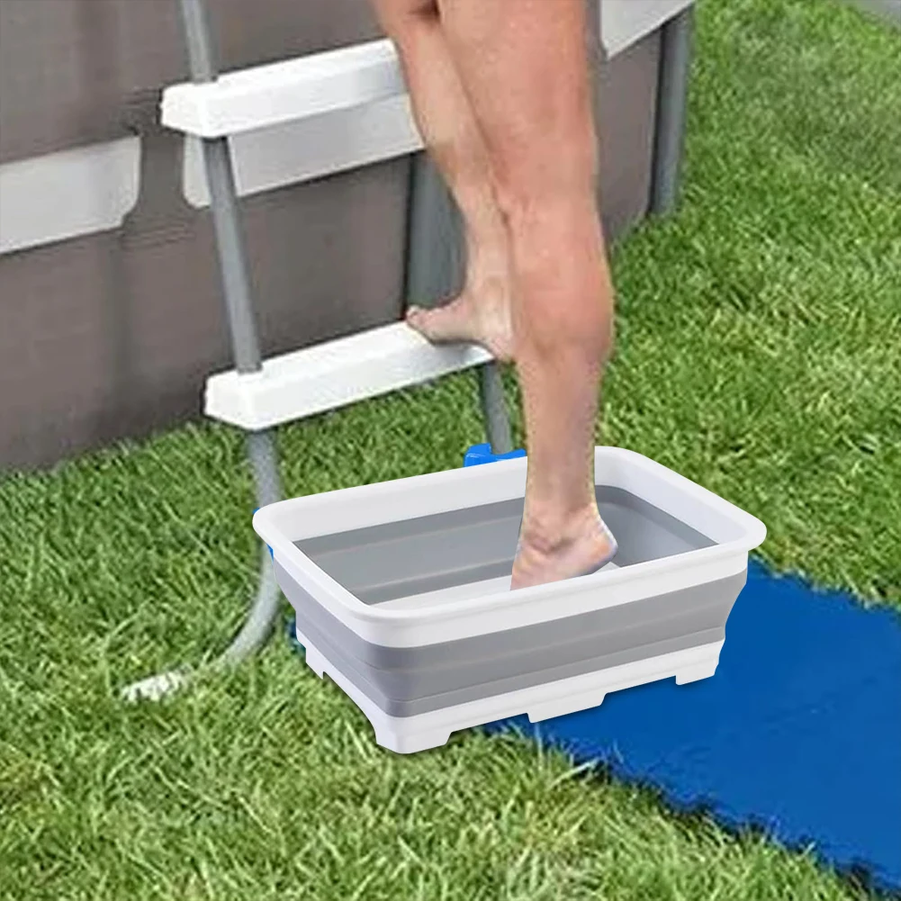 حمام سباحة القدم، صينية غسيل القدم القابلة للطي، حوض استحمام القدم غير قابل للانزلاق لملحقات حمامات السباحة فوق الأرض