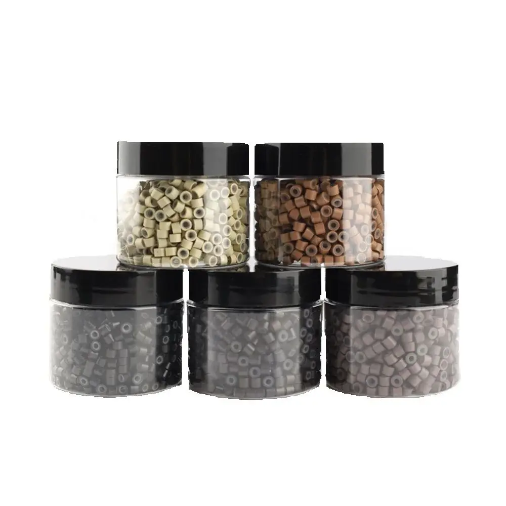 

ARLANY 1000pcs 4mm Hair Tinsel Extentions Beads Silicone Lined Micro Rings Links Hair Fairy Beads for Sewing In Extensions