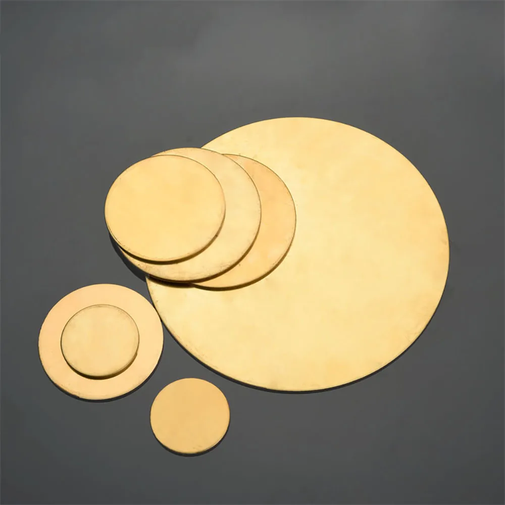 1-2pcs Brass Disc Round Plate Sheet Diameter 20mm 30mm 50mm 60mm 80mm 100mm 150mm 200mm Solid Pure Copper Sheet Plate T0.5-20mm