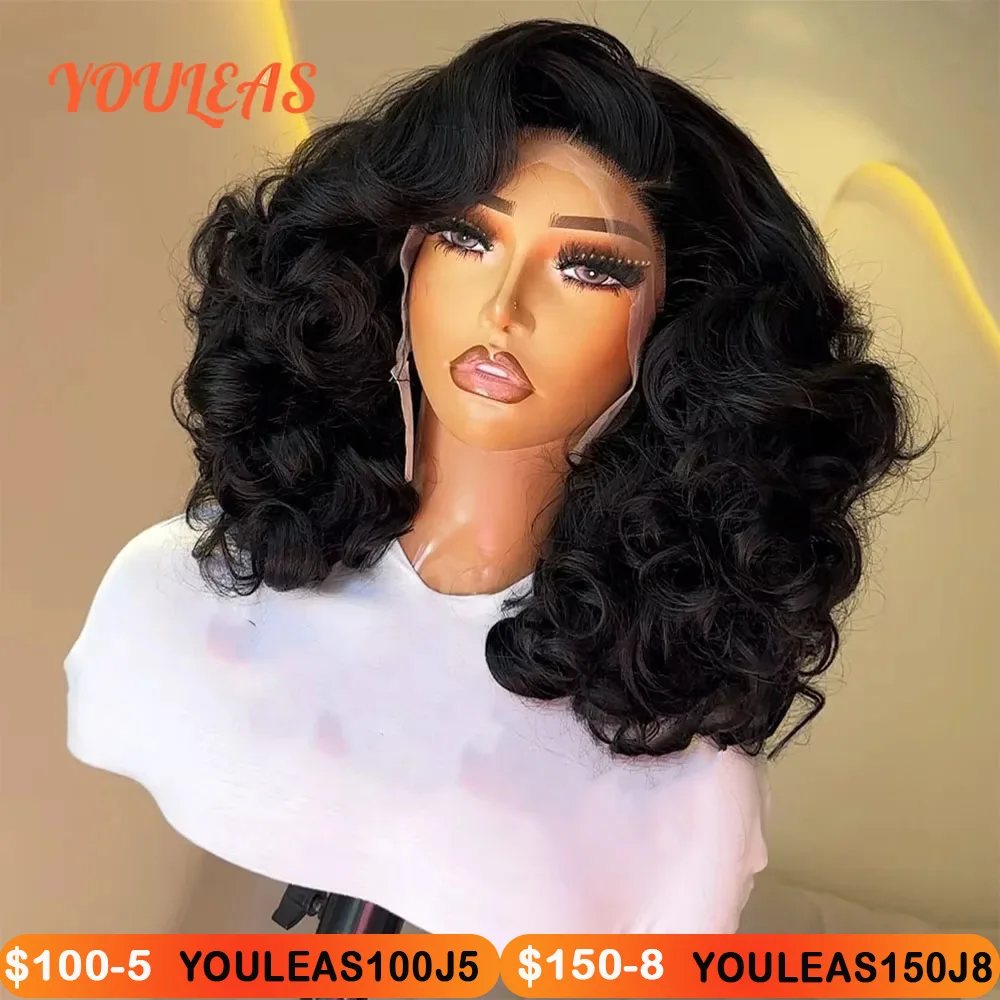 

Super Double Draw 13x4 Transparent Lace Frontal Gluless Wig Preplucked Human Hair Ready To Wear 250% Density Loose Wave Wig